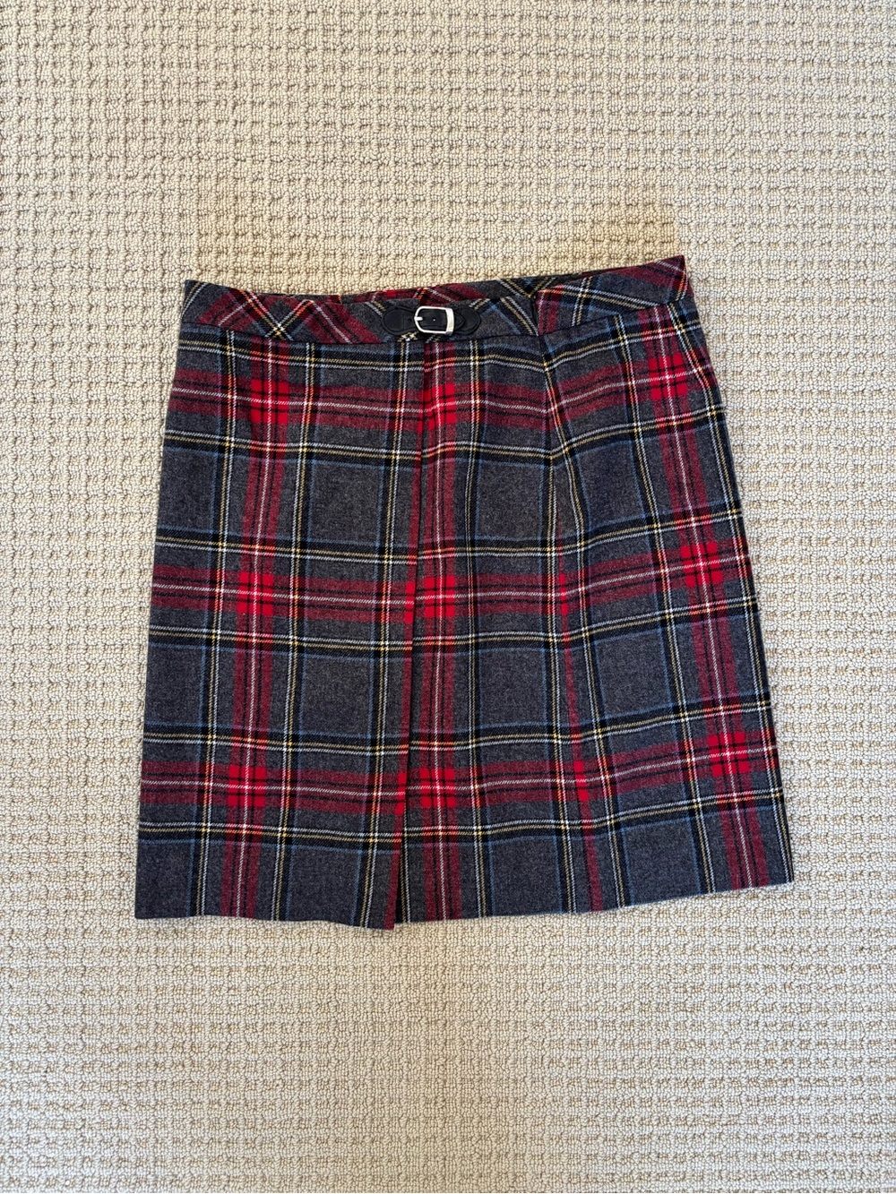 Pendleton Plaid Mini Skirt Gray Red Size 14
